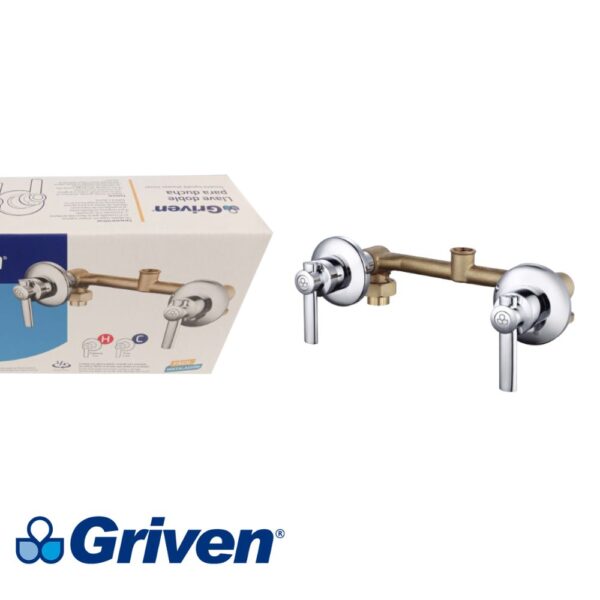 Double brass shower valve - Chrome